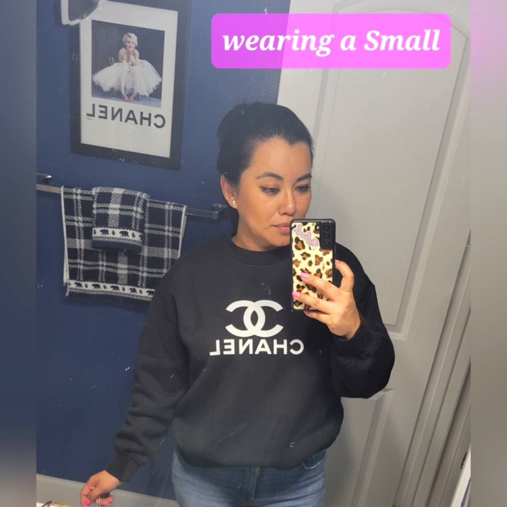 NWT Fashion sweatshirt black oversized women drop shoulder - Picture 2 of 10